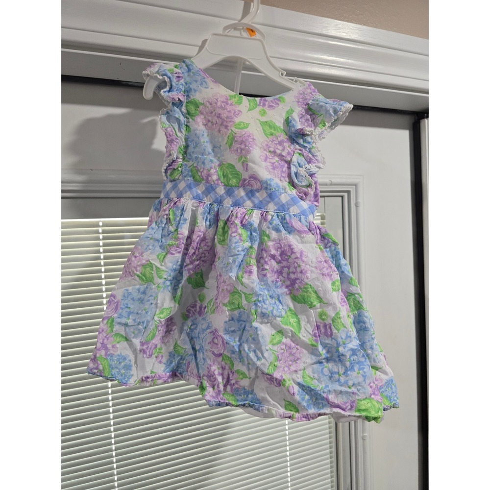 Tommy Bahama Baby Girls Hydrangea Floral Ruffle Dress & Bloomers 18M Gingham